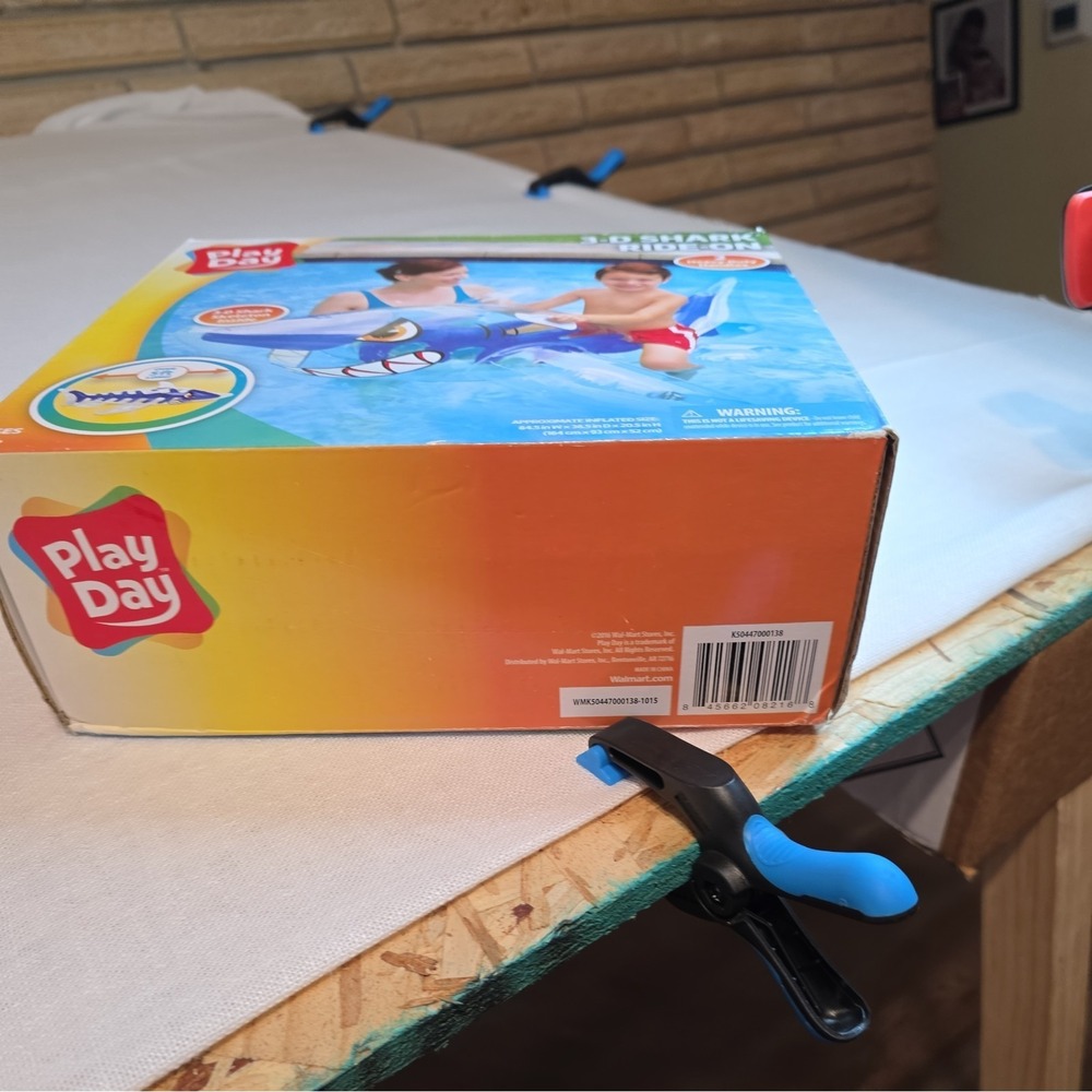 Play Day Clear Inflatable Shark Ride On Pool Rider Float NIB Blue - Picture 10 of 10